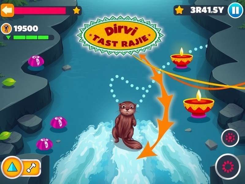Otter Onslaught River Rampage gameplay screenshot showing otter character navigating river rapids