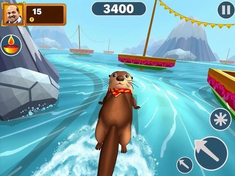 Indian festival event in Otter Onslaught River Rampage with Diwali decorations